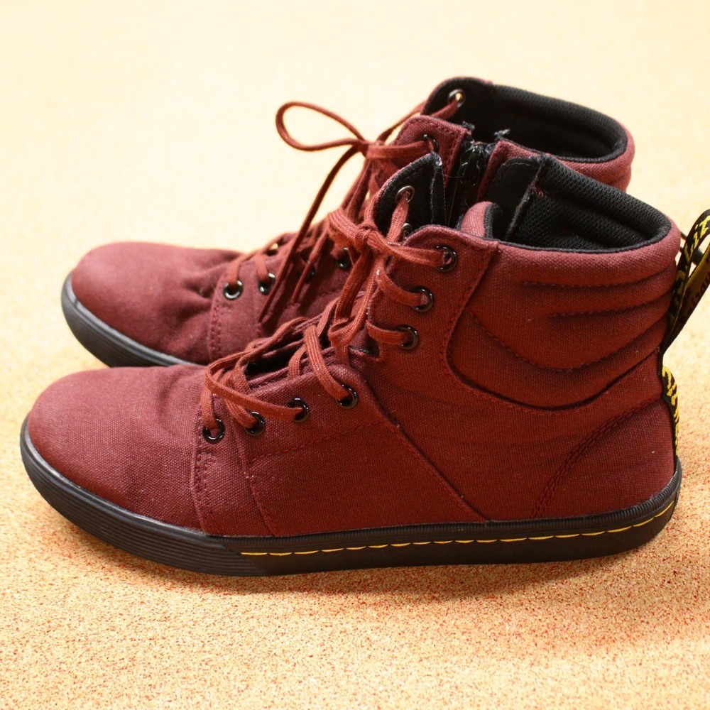 Dr Doc Martens ROZARYA II Womens Size 9 Canvas Red Retro Ray Lace Up Zip side - Picture 3 of 8
